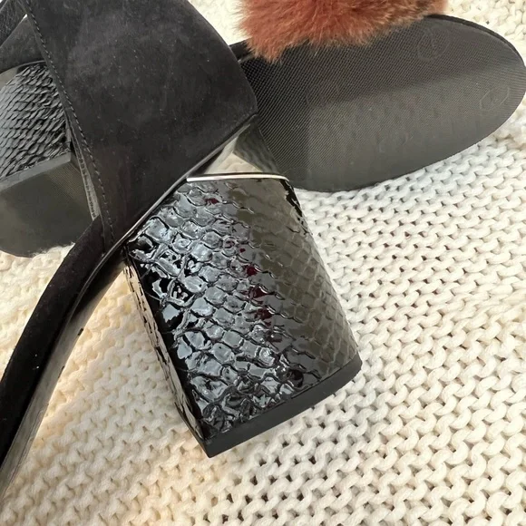 ALEXANDER WANG Abby suede and fur sandals - Picture 8 of 8